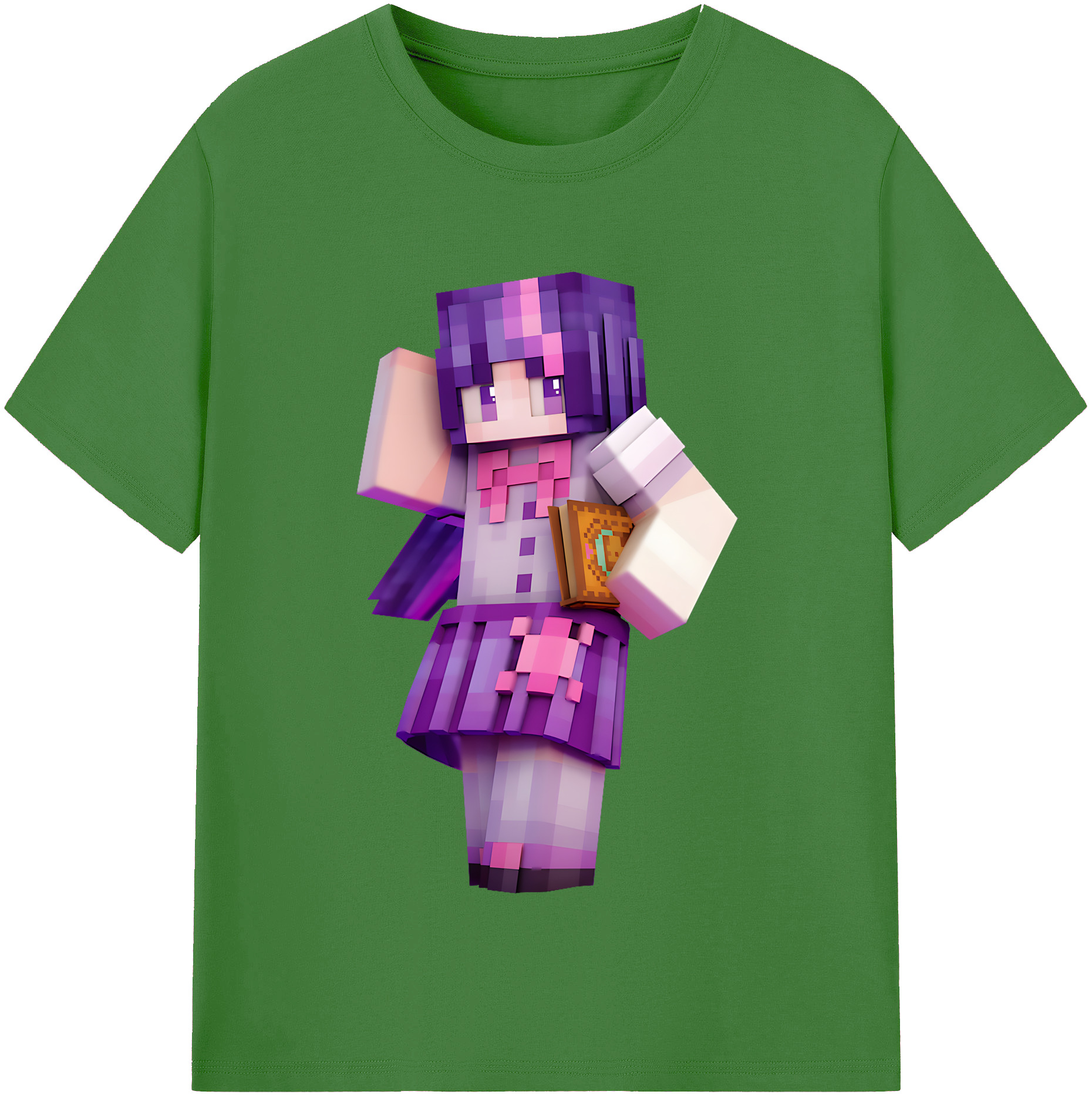 （画像用） マインクラフト ブロックの世界 Minecraft MC Block world レディースカジュアルプリントTシャツ（綿100％）